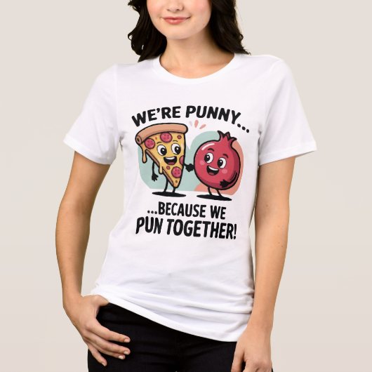 Funny Punny Couple T-Shirt | Cute Food Love (Voorkant)