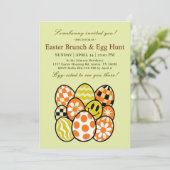 Funny Punny Easter Brunch Party Invitation Kaart (Staand voorkant)