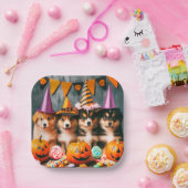 Funny puppies halloween papieren bordje (Feest)