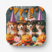 Funny puppies halloween papieren bordje (Voorkant)