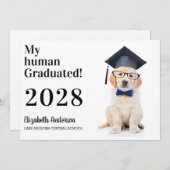 Funny Puppy Afstuderen Graduation Party Kaart (Voorkant / Achterkant)