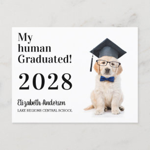Funny Puppy Afstuderen Graduation Party  Uitnodiging Briefkaart