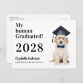 Funny Puppy Afstuderen Graduation Party  Uitnodiging Briefkaart (Voorkant / Achterkant)