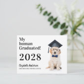 Funny Puppy Afstuderen Graduation Party  Uitnodiging Briefkaart (Staand voorkant)