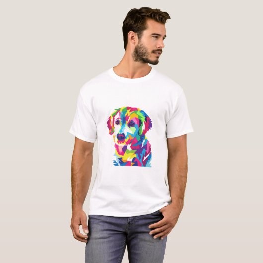 Funny Puppy colorful - Kies achtergrondkleur T-shirt (Voorkant volledig)