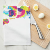 Funny Puppy colorful - Kies achtergrondkleur Theedoek (Quarter Fold)