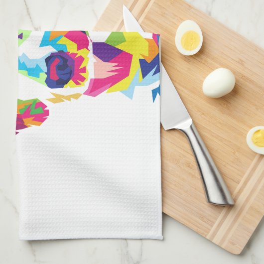 Funny Puppy colorful - Kies achtergrondkleur Theedoek (Quarter Fold)