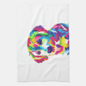 Funny Puppy colorful - Kies achtergrondkleur Theedoek (Verticaal)