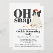 Funny Puppy Cookie Decorting Party Kaart (Voorkant / Achterkant)