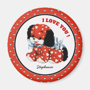 Funny Puppy Custom Name Valentijnsdag Magneet