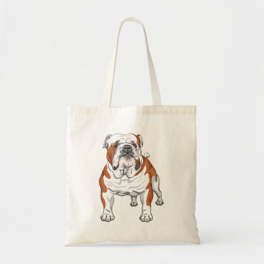 Funny Puppy Dog Cartoon Cute Bulldog Tote Bag (Voorkant)