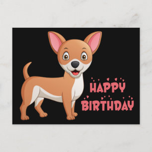 Funny Puppy Dog Cartoon Cute Chihuahua Birthday Briefkaart