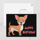 Funny Puppy Dog Cartoon Cute Chihuahua Birthday Briefkaart (Voorkant / Achterkant)