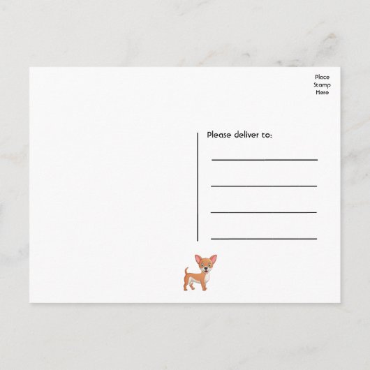 Funny Puppy Dog Cartoon Cute Chihuahua Birthday Briefkaart (Achterkant)