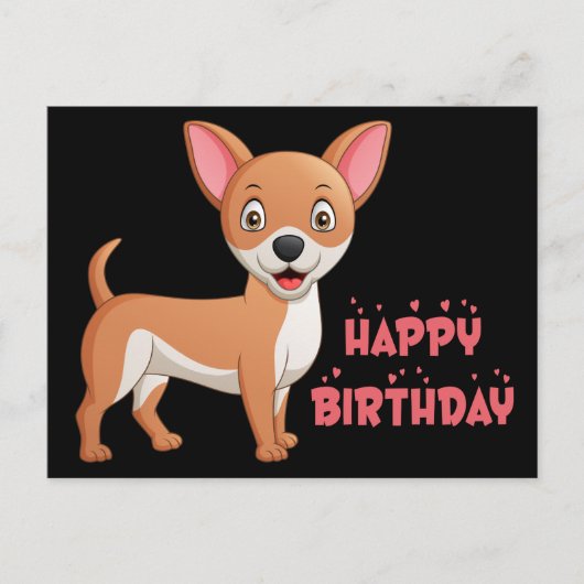 Funny Puppy Dog Cartoon Cute Chihuahua Birthday Briefkaart (Voorkant)