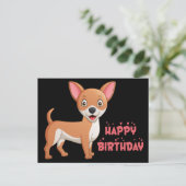 Funny Puppy Dog Cartoon Cute Chihuahua Birthday Briefkaart (Staand voorkant)