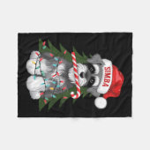 Funny Puppy Dog Christmas Holiday With Candy Cane Fleece Deken (Voorkant (Horizontaal))