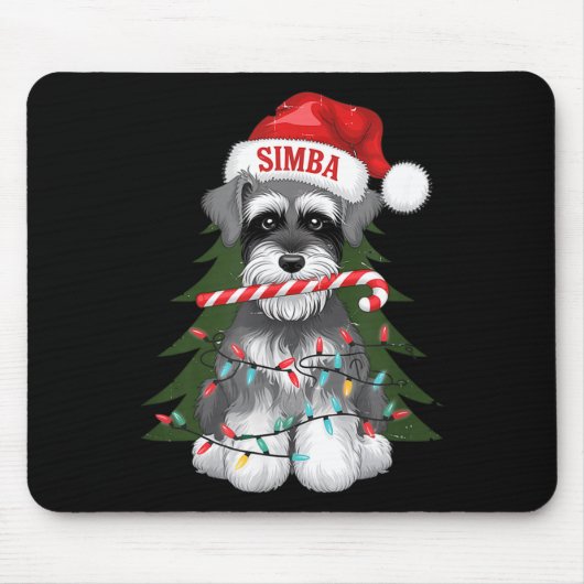 Funny Puppy Dog Christmas Holiday With Candy Cane  Muismat (Voorkant)