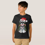 Funny Puppy Dog Christmas Holiday With Candy Cane T-shirt (Voorkant volledig)