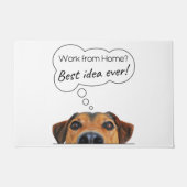 Funny Puppy Dog denking: Werk vanuit huis? Deurmat (Voorkant)