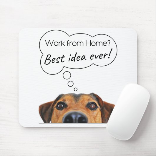 Funny Puppy Dog Humor: Werk thuis? Beste idee Muismat (Met muis)