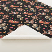 Funny Puppy Dog Random Activity Pattern Dog Sherpa Deken (3/4)