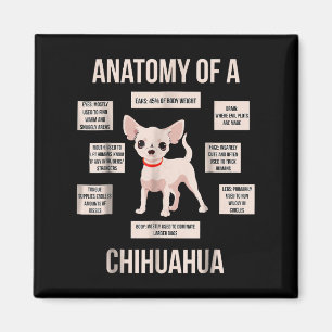 Funny Puppy Gift Anatomie van een Chihuahua Magneet
