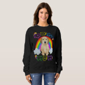 Funny Puppy Golden Retriever Rainbow Dog mama Trui (Voorkant volledig)