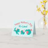 Funny Puppy Love van Dog Cute Moederdag Kaart (Gele Bloem)