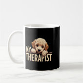 Funny Puppy My Therapist Poodle Dog  Koffiemok (Links)