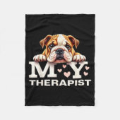 Funny Puppy My Therast English Bulldog Dog  Fleece Deken (Voorkant)