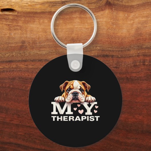 Funny Puppy My Therast English Bulldog Dog  Sleutelhanger (Voorkant)