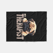 Funny Puppy My Therast Pug Dog  Fleece Deken (Voorkant (Horizontaal))