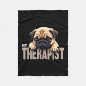 Funny Puppy My Therast Pug Dog Fleece Deken (Voorkant)