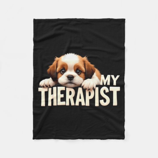 Funny Puppy My Therast Shih Tzu Dog Fleece Deken (Voorkant)