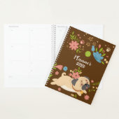 Funny Puppy Pug Dog Personalized Planner (Display)