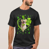Funny Puppy Shamrock Labrador Dog St Patrick's Day T-shirt (Voorkant)