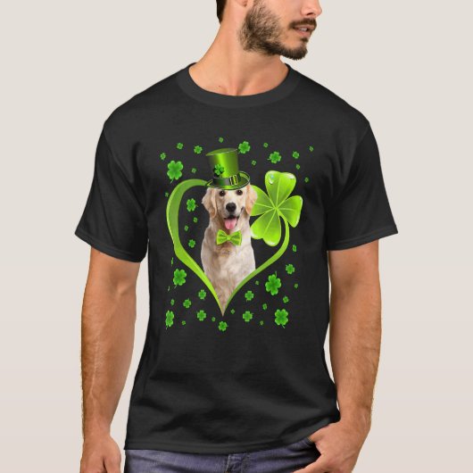 Funny Puppy Shamrock Labrador Dog St Patrick's Day T-shirt (Voorkant)