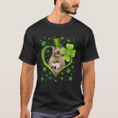 Funny Puppy Shamrock Pitbull Dog St. Patrick's Day T-shirt (Voorkant)
