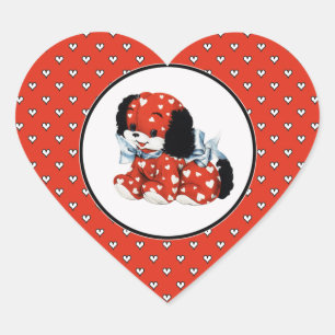  Funny Puppy Valentijnsdag Hart Sticker