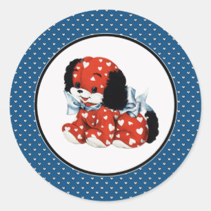  Funny Puppy Valentijnsdag Ronde Sticker