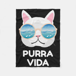 Funny Pura Vida Cat - Costa Rica Surfing Surf Wave Fleece Deken