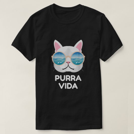 Funny Pura Vida Cat Costa Rica Surfing Surf Waves T-shirt (Design voorkant)