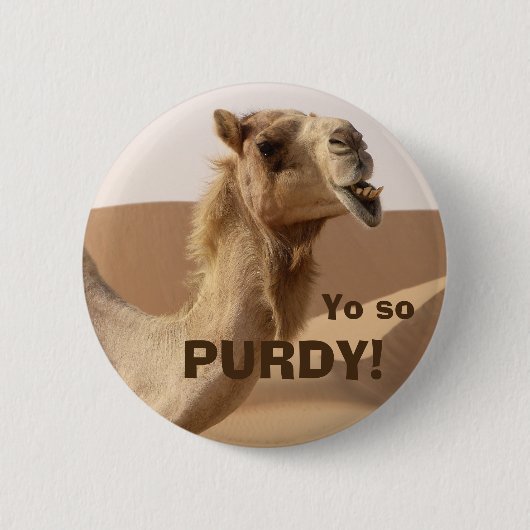 Funny Purdy Camel Foto Ronde Button 5,7 Cm (Voorkant)