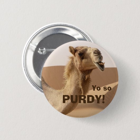 Funny Purdy Camel Foto Ronde Button 5,7 Cm (Voorkant /achterkant)