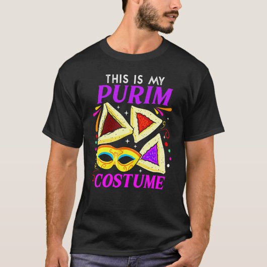 Funny Purim Dit is mijn Purim Costume Haman Pocket T-shirt (Voorkant)