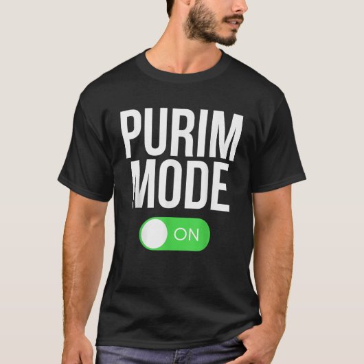 Funny Purim Mode On Purim Festival Costume  T-shirt (Voorkant)