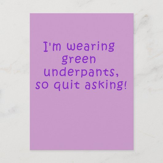 Funny Purple St. Patrick's Day t shirt Briefkaart (Voorkant)