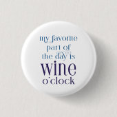 Funny Purple WIne O'Clock Ronde Button 3,2 Cm (Voorkant)
