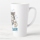 Funny "Purrcrasator" Cat Sleeping on Laptop | Cute Latte Mok (Rechts)